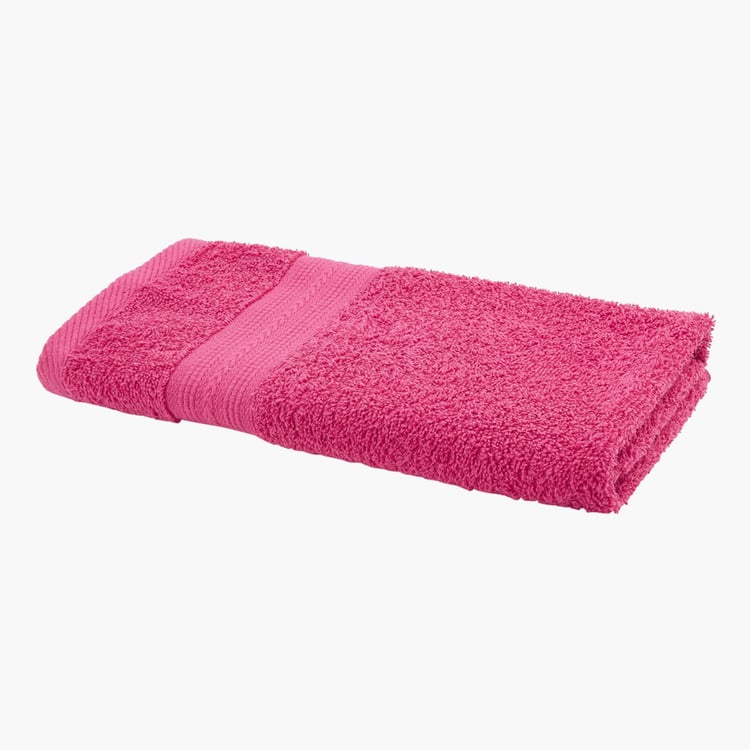 PORTICO Eva Pink Textured Cotton Hand Towel - 40x60cm - Set Of 2