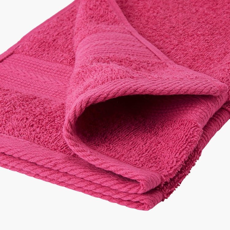 PORTICO Eva Pink Textured Cotton Hand Towel - 40x60cm - Set Of 2