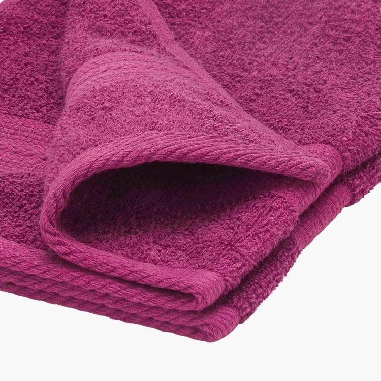 PORTICO Eva Pink Textured Cotton Hand Towel - 40x60cm - Set Of 2