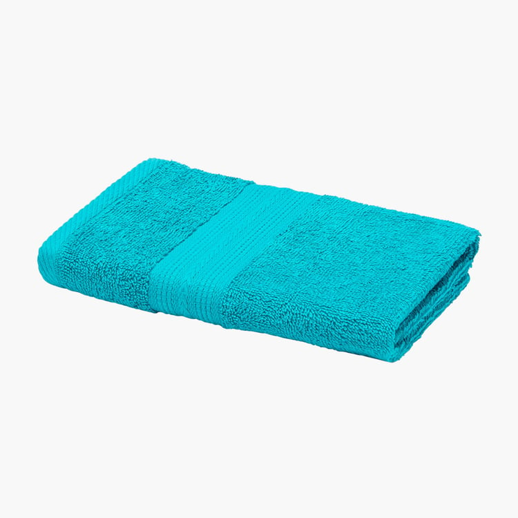PORTICO Eva Blue Textured Cotton Hand Towel - 40x60cm - Set Of 2