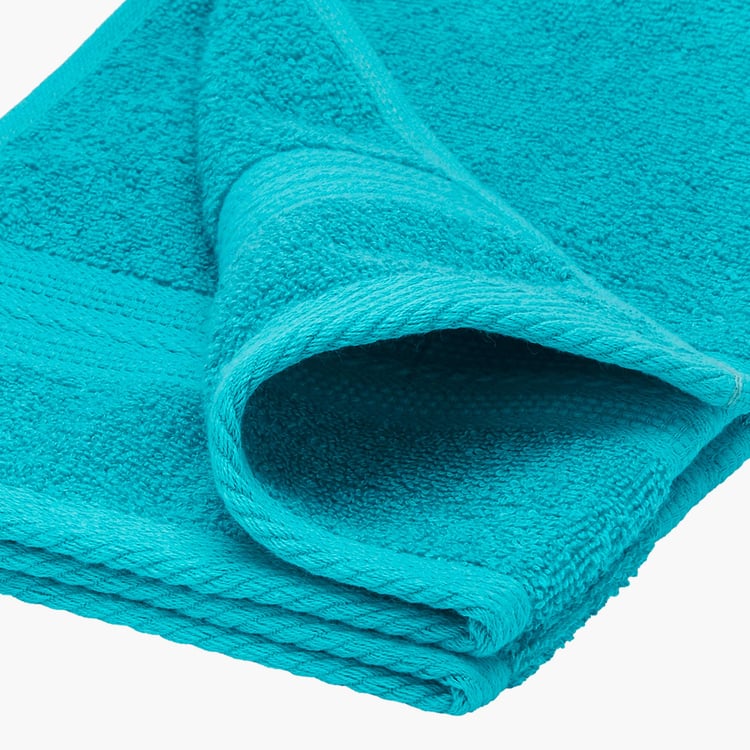 PORTICO Eva Blue Textured Cotton Hand Towel - 40x60cm - Set Of 2