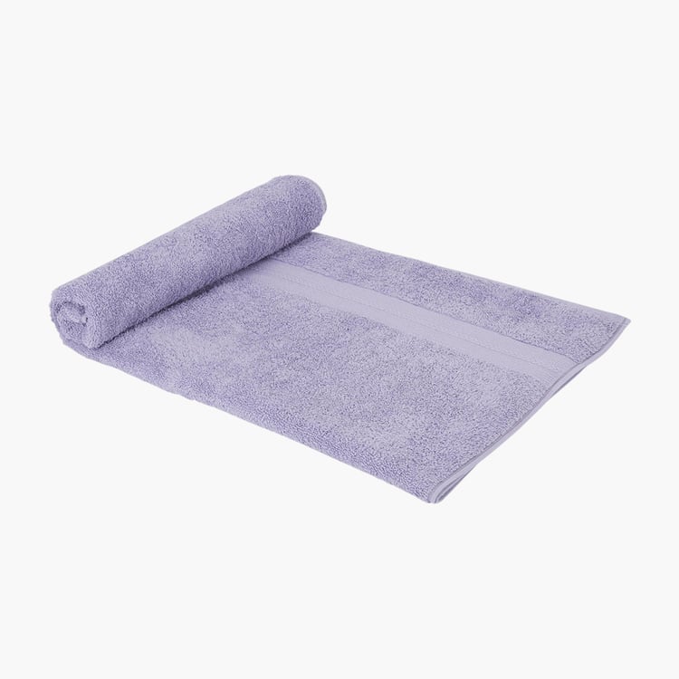 PORTICO Eva Purple Solid Cotton Bath Towel - 60x120cm