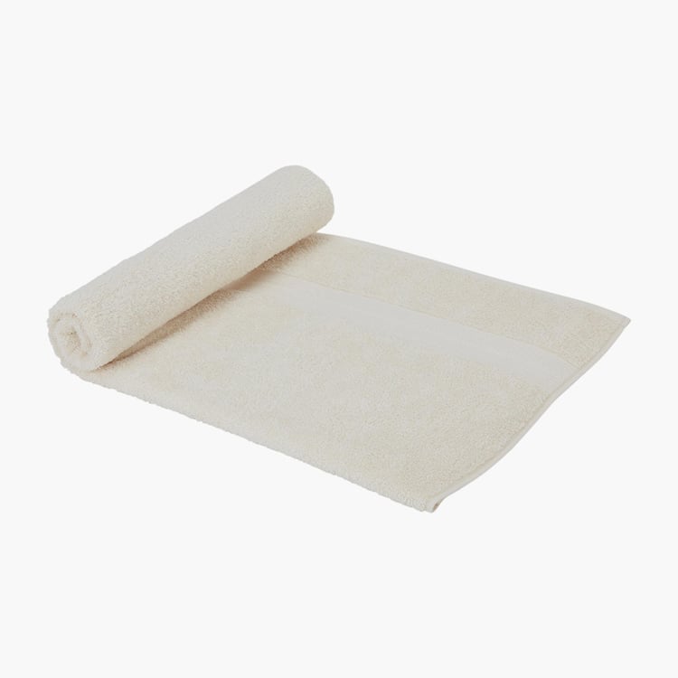 PORTICO Eva White Solid Cotton Bath Towel - 60x120cm