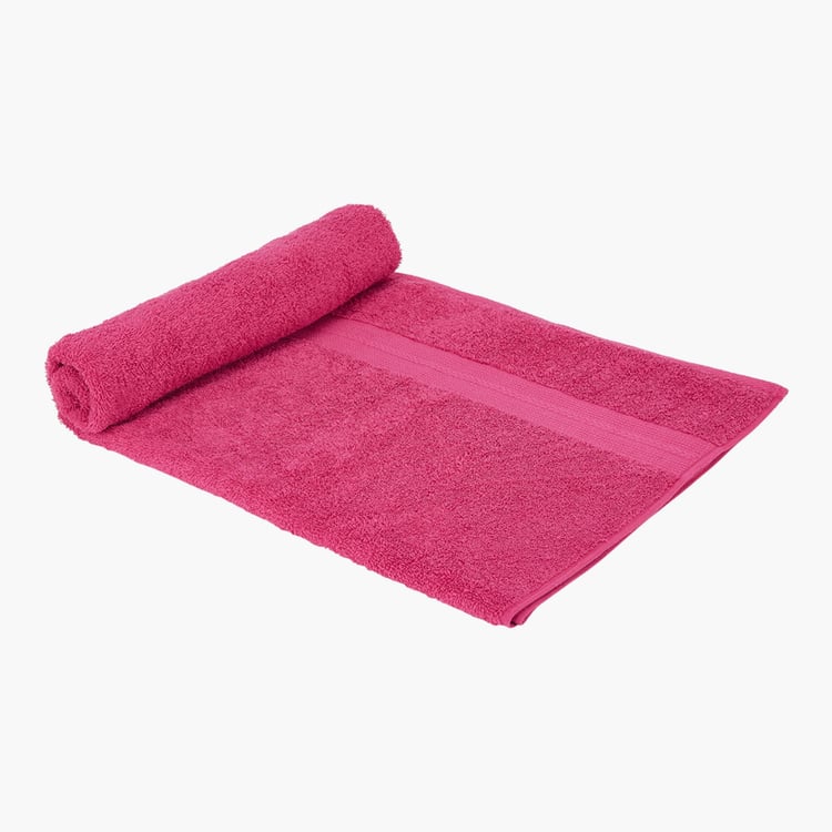 PORTICO Eva Pink Textured Cotton Bath Towel - 60x120cm