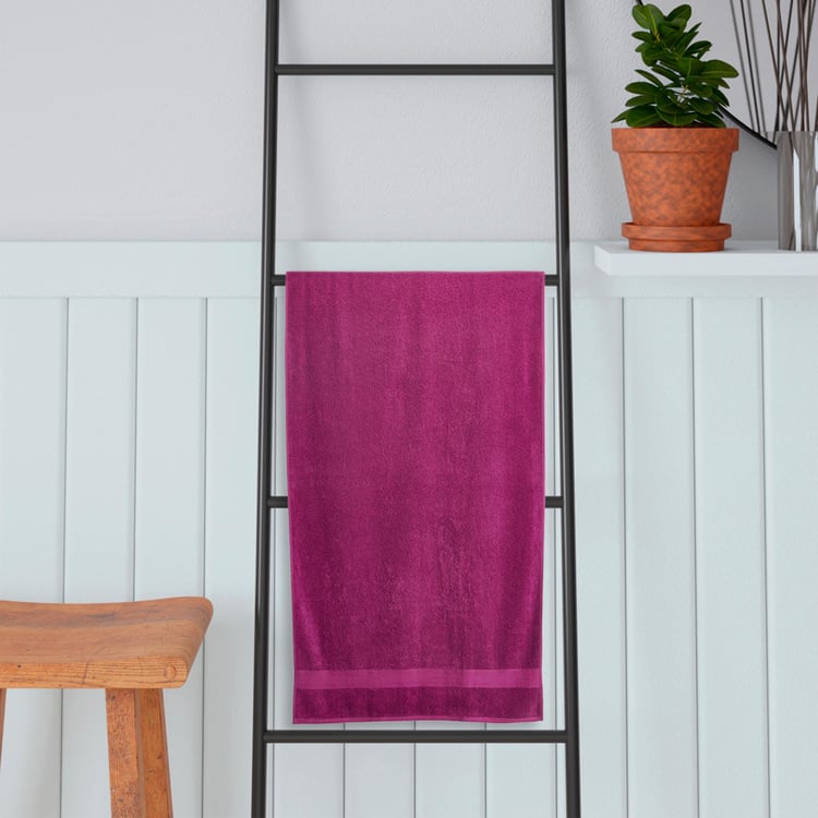 PORTICO Eva Purple Textured Cotton Bath Towel - 60x120cm