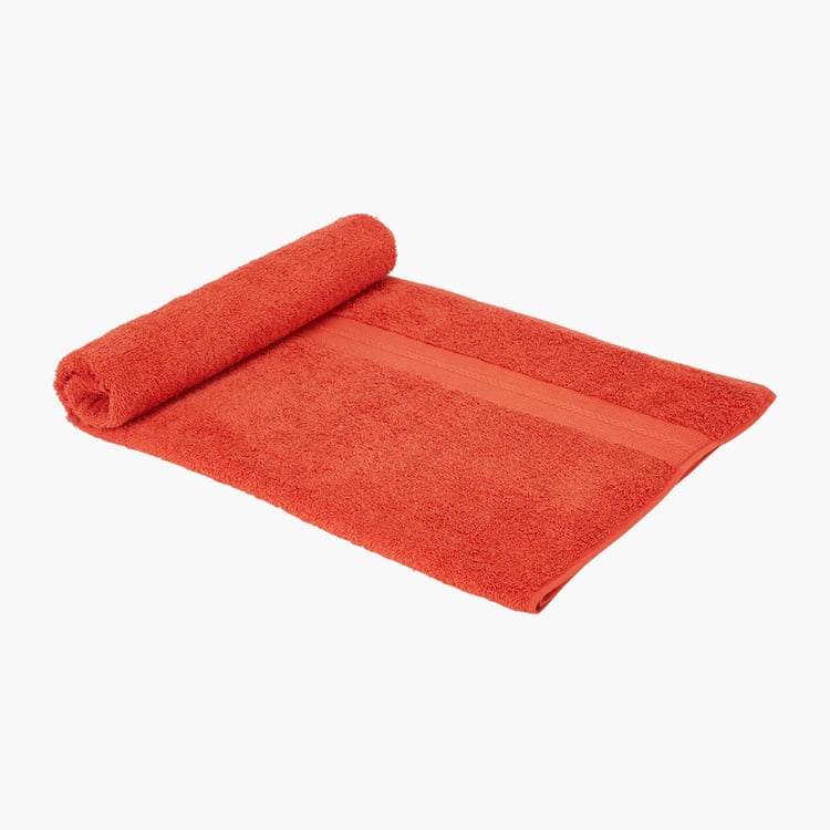 PORTICO Eva Red Textured Cotton Bath Towel - 60x120cm