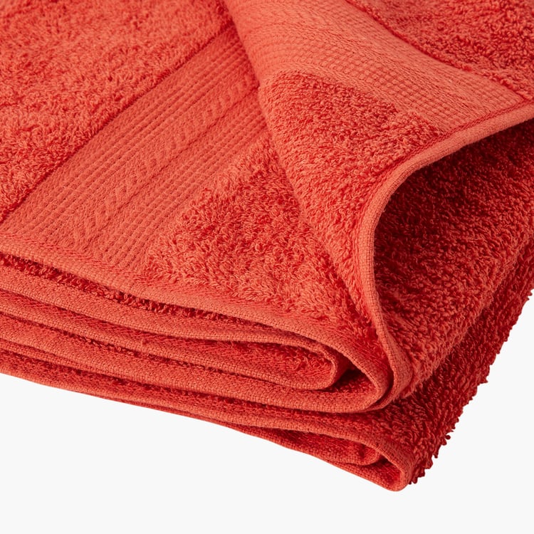 PORTICO Eva Red Textured Cotton Bath Towel - 60x120cm