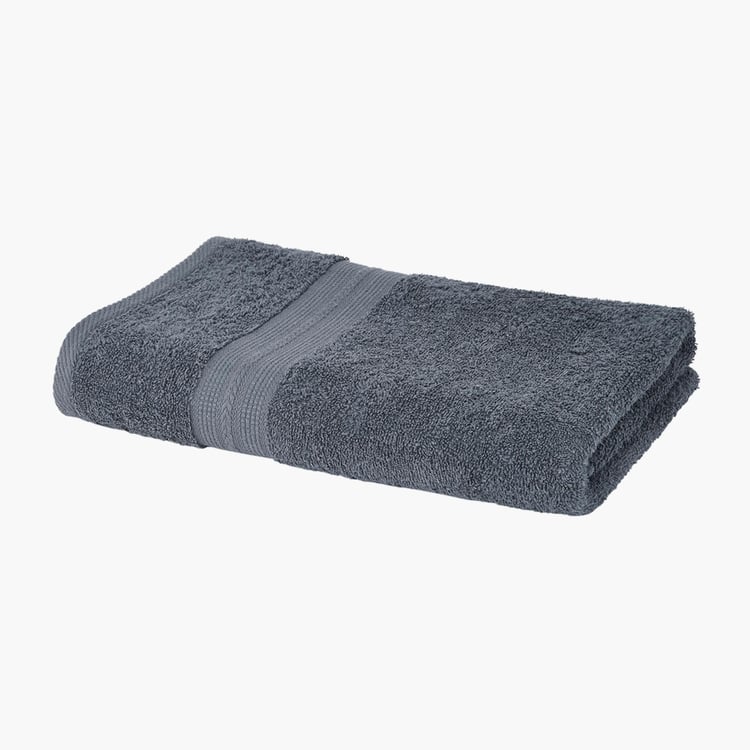 PORTICO Eva Grey Solid Cotton Bath Towel - 60x120cm