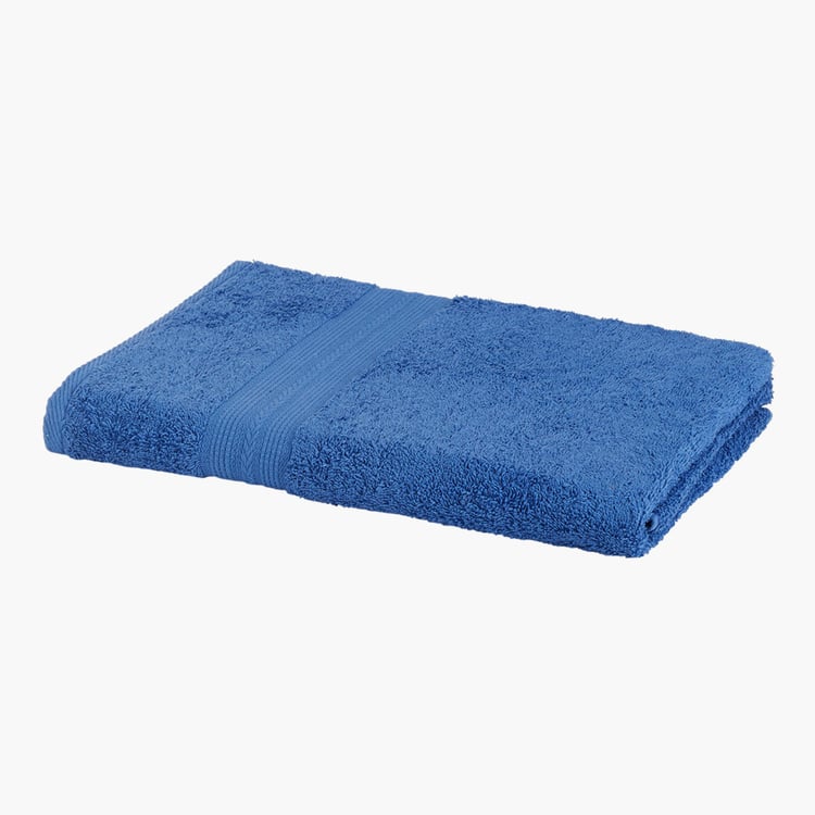 PORTICO Eva Blue Solid Cotton Bath Towel - 60x120cm