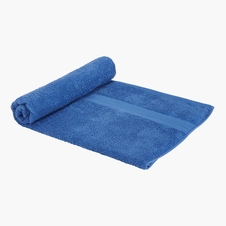 PORTICO Eva Blue Solid Cotton Bath Towel - 60x120cm