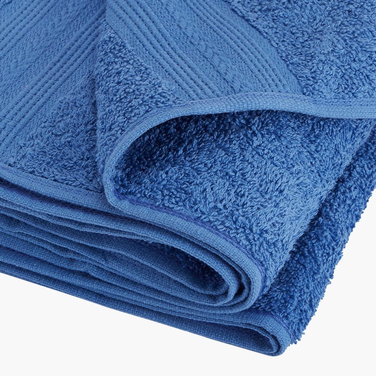 PORTICO Eva Blue Solid Cotton Bath Towel - 60x120cm