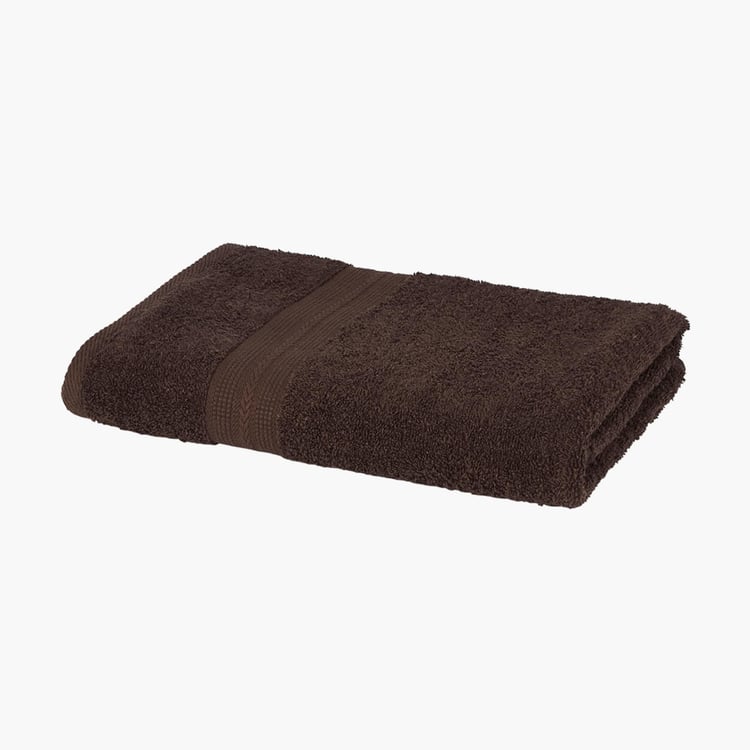 PORTICO Eva Brown Solid Cotton Bath Towel - 60x120cm