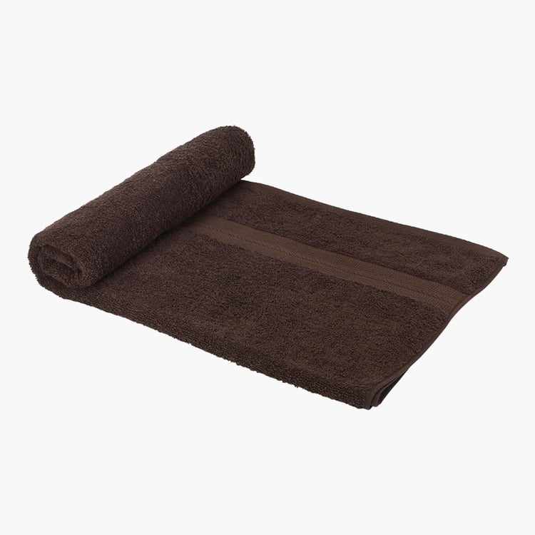 PORTICO Eva Brown Solid Cotton Bath Towel - 60x120cm