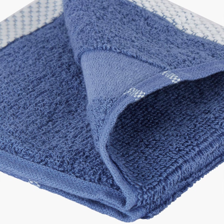 Buy PORTICO Luxuria Blue Striped Cotton Face Towel 30x30cm Set of 4
