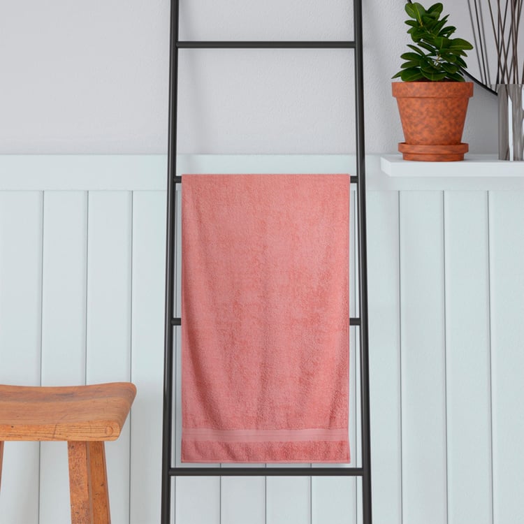 PORTICO Eva Pink Solid Cotton Bath Towel - 75x150cm