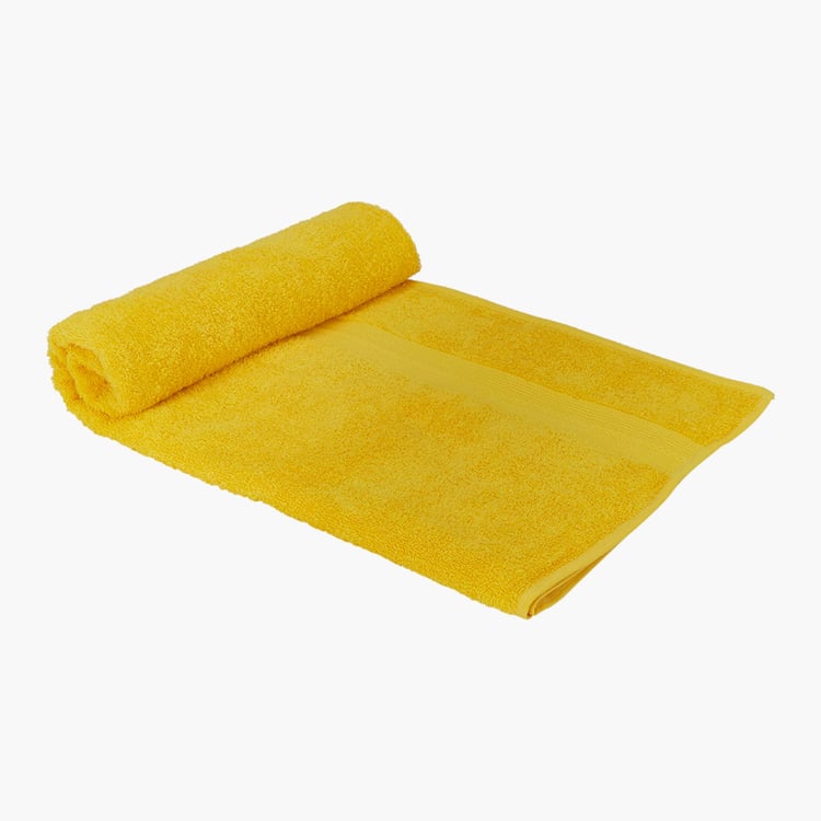 PORTICO Eva Yellow Solid Cotton Bath Towel - 75x150cm
