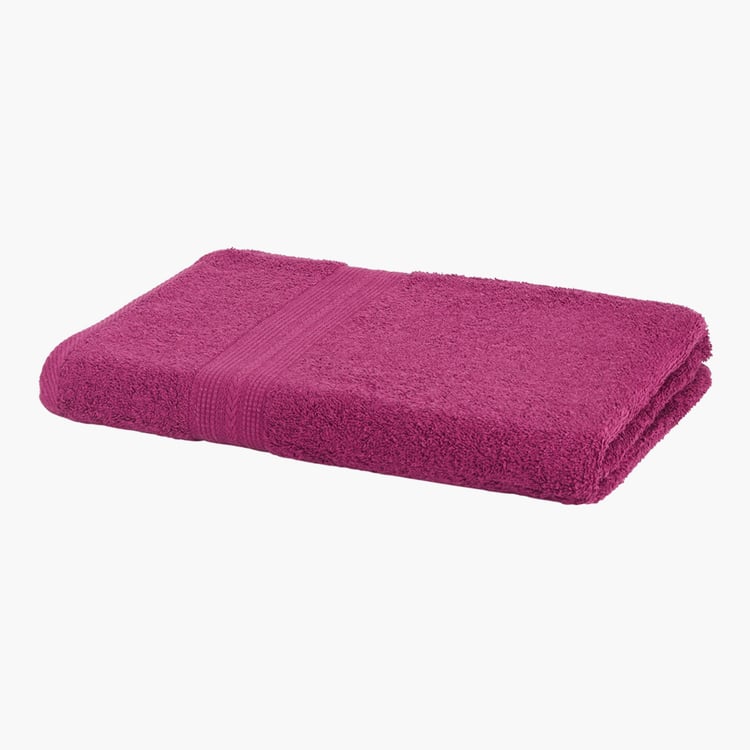 PORTICO Eva Purple Solid Cotton Bath Towel - 75x150cm