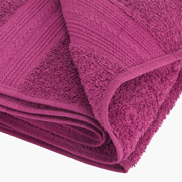 PORTICO Eva Purple Solid Cotton Bath Towel - 75x150cm