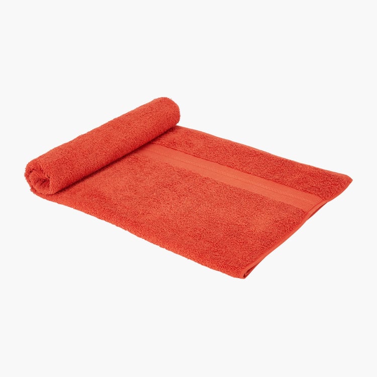 PORTICO Eva Orange Solid Cotton Bath Towel - 75x150cm
