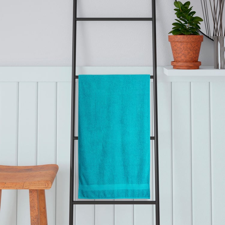 PORTICO Eva Blue Solid Cotton Bath Towel - 75x150cm