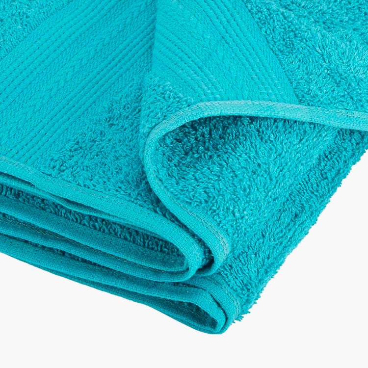 PORTICO Eva Blue Solid Cotton Bath Towel - 75x150cm