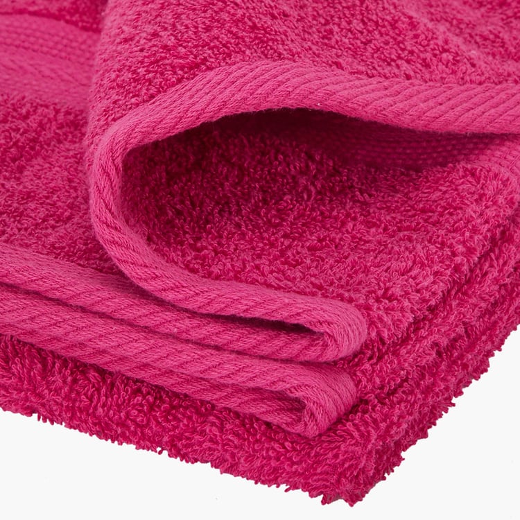 PORTICO Eva Pink Textured Cotton Towel Set - Set of 4