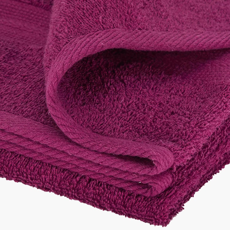PORTICO Eva Purple Textured Cotton Towel Set - Set of 4
