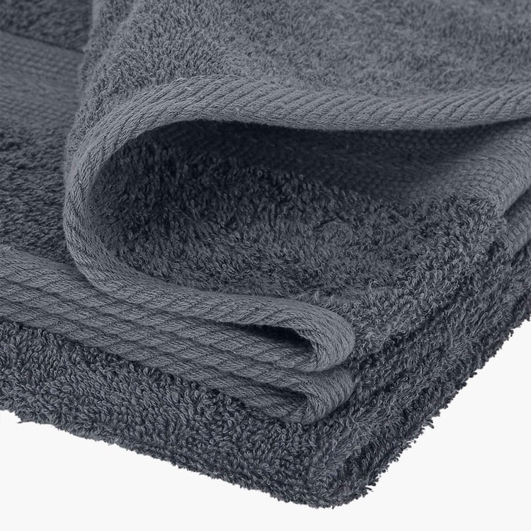 PORTICO Eva Grey Textured Cotton Towel Set - Set of 4