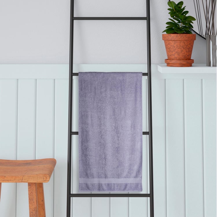PORTICO Eva Purple Solid Cotton Bath Towel - 90x180cm