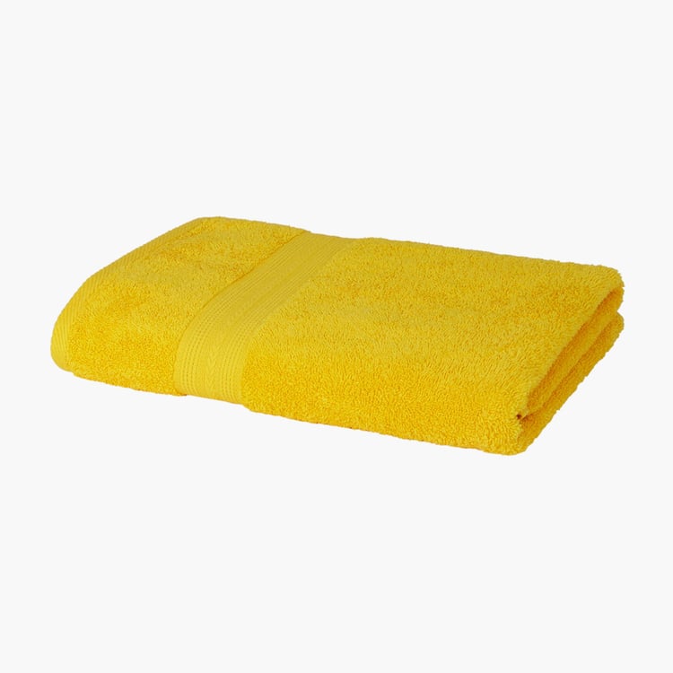 PORTICO Eva Yellow Textured Cotton Bath Towel - 90x180cm