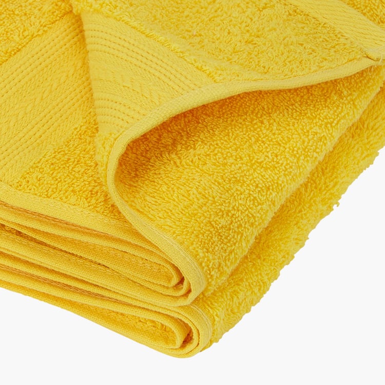 PORTICO Eva Yellow Textured Cotton Bath Towel - 90x180cm