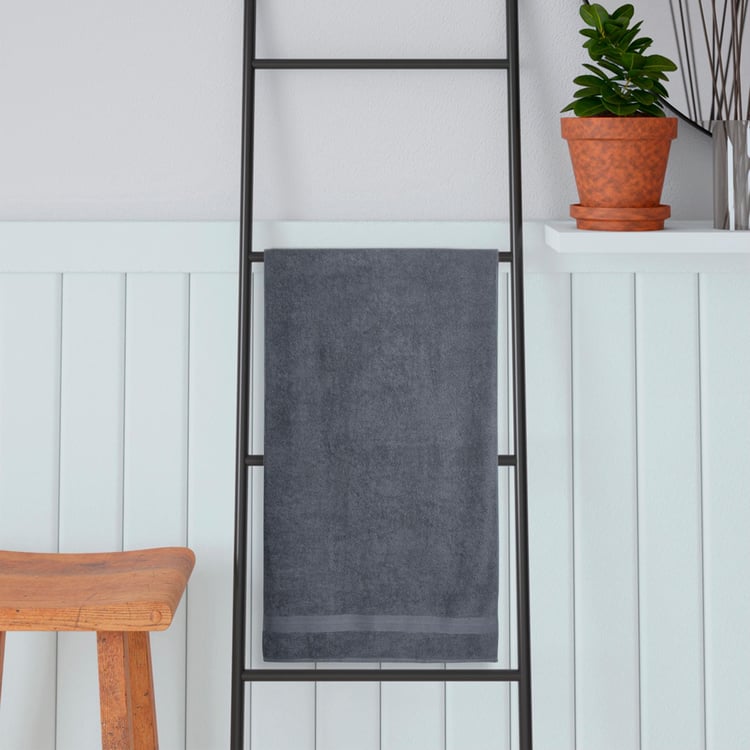 PORTICO Eva Grey Solid Cotton Bath Towel - 90x180cm