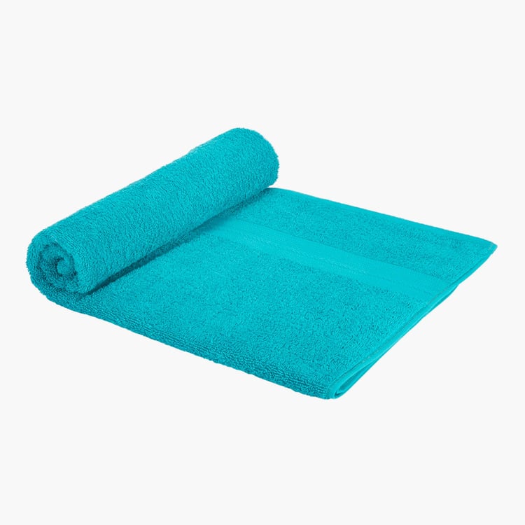 PORTICO Eva Blue Solid Cotton Bath Towel - 90x180cm
