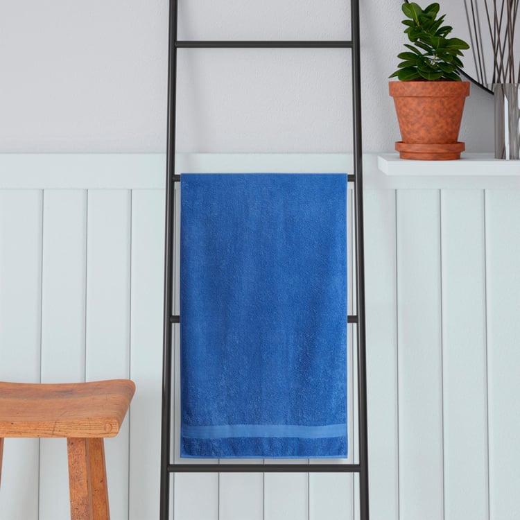 PORTICO Eva Blue Solid Cotton Bath Towel - 90x180cm