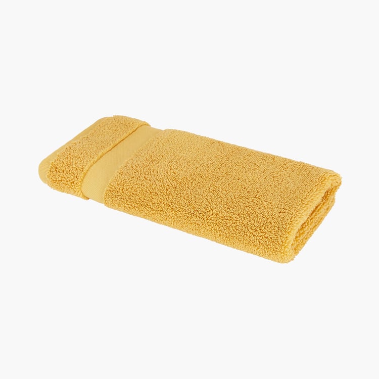 PORTICO Cloud Yellow Textured Cotton Hand Towel - 40x60cm - Set of 2