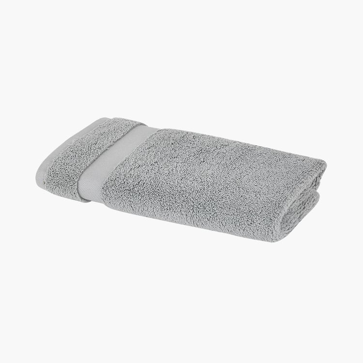 PORTICO Cloud Grey Textured Cotton Hand Towel - 40x60cm - Set of 2