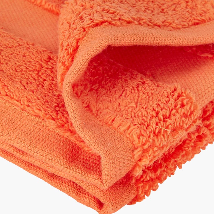 PORTICO Cloud Orange Textured Cotton Hand Towel - 30x30cm - Set of 4
