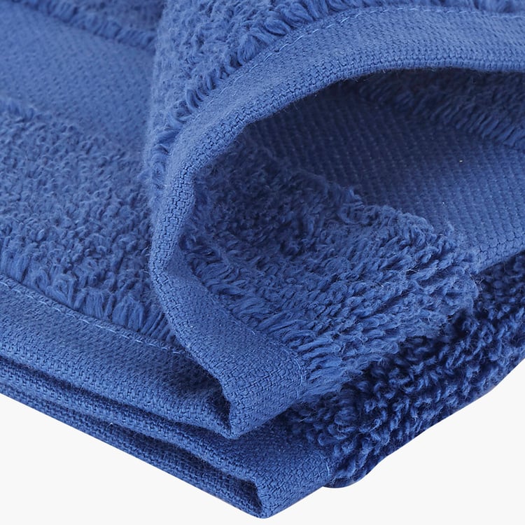 PORTICO Cloud Blue Textured Cotton Face Towel - 30x30cm - Set of 4