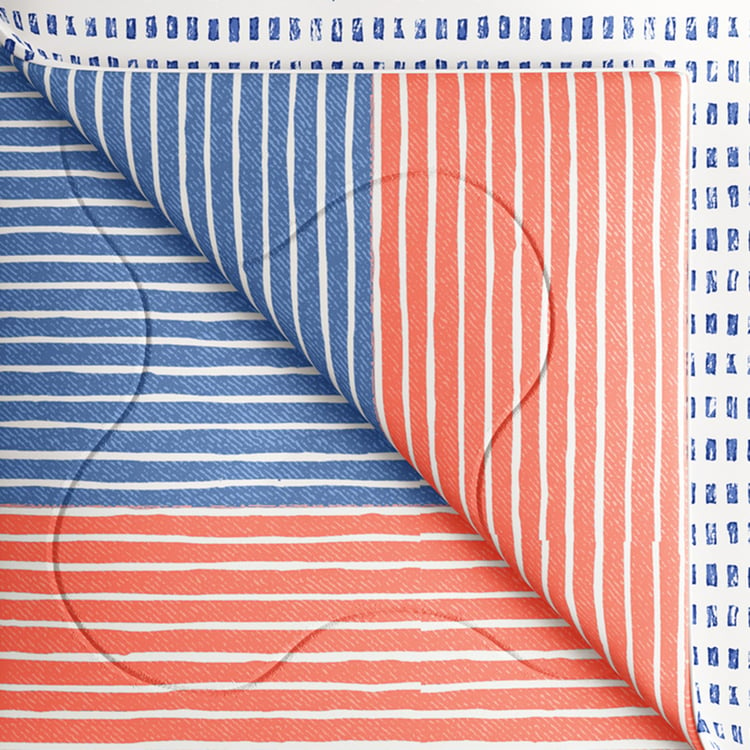 PORTICO Hashtag Multicolour Striped Cotton Single Comforter - 152 cm x 220 cm