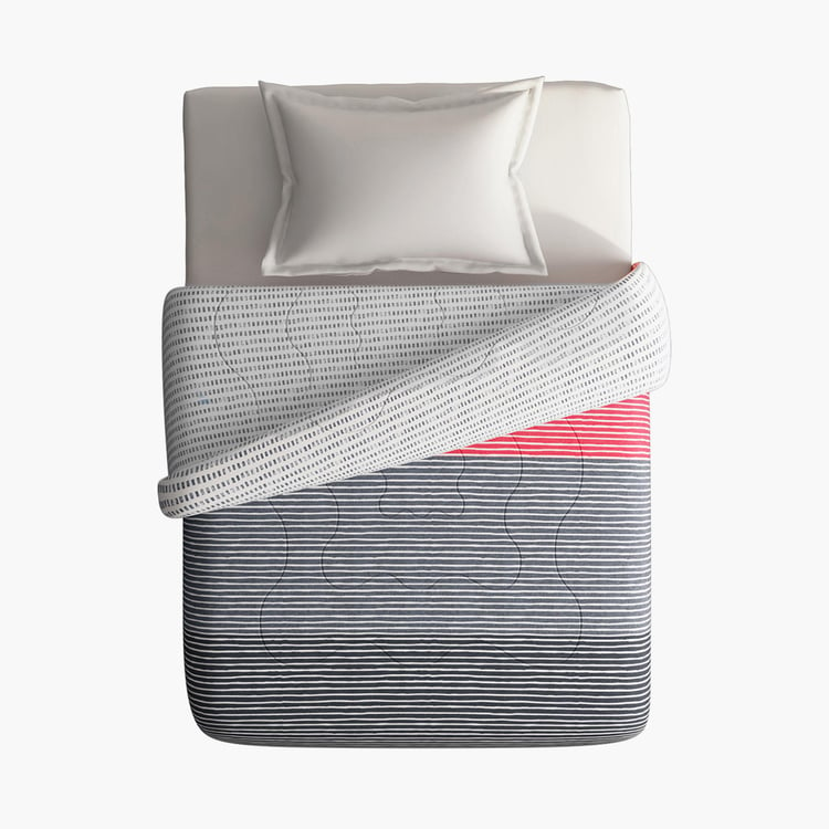 PORTICO Hashtag Multicolour Striped Cotton Single Comforter - 152x220cm