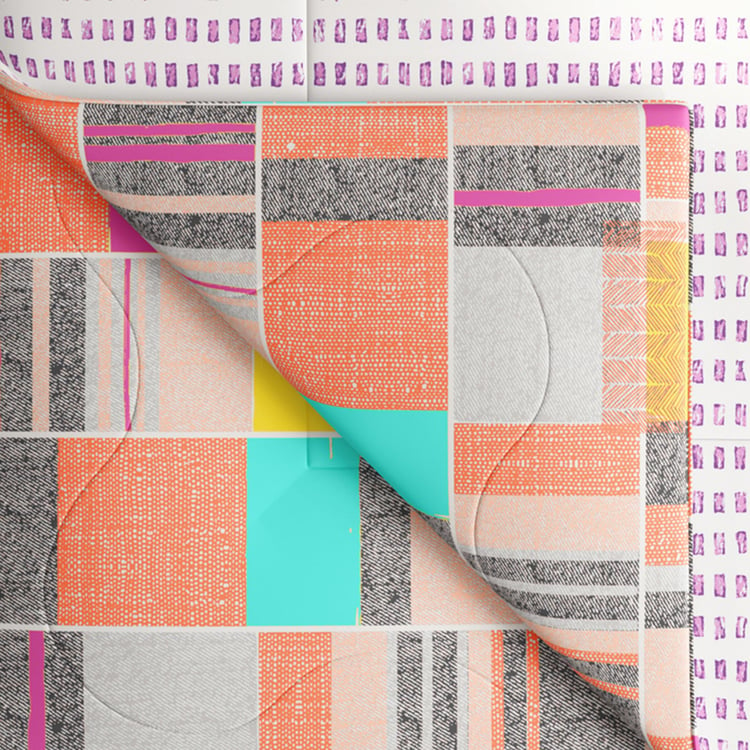 PORTICO Hashtag Multicolor Printed Cotton Single Comforter - 152x220cm
