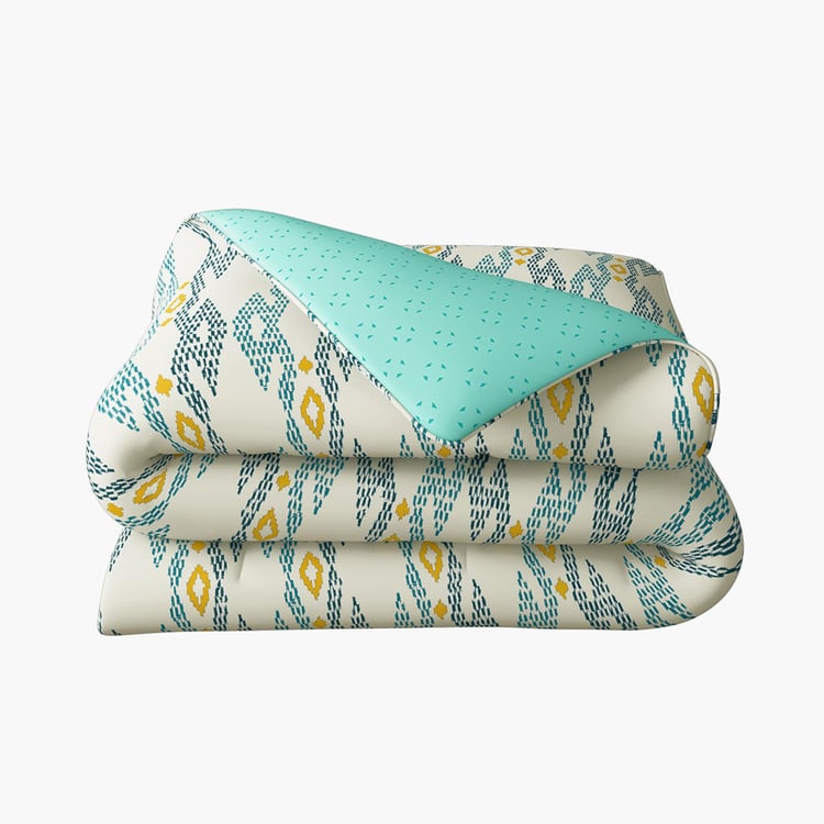 PORTICO Marvella Teal Printed Cotton Single Bed Comforter - 152x220cm