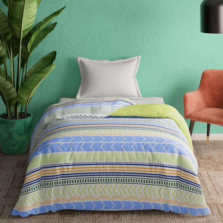 PORTICO Marvella Multicolour Striped Cotton Single Comforter - 152x220cm