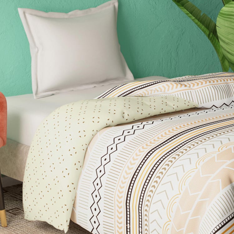 PORTICO Marvella Beige Printed Cotton Single Bed Comforter - 152x220cm