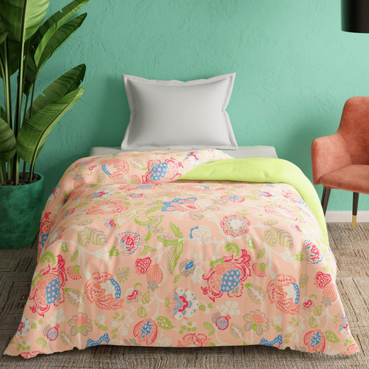 PORTICO Marvella Pink Printed Cotton Single Bed Comforter - 152x220cm