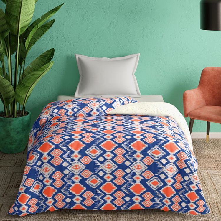 PORTICO Marvella Blue Printed Cotton Single Comforter - 152x220cm