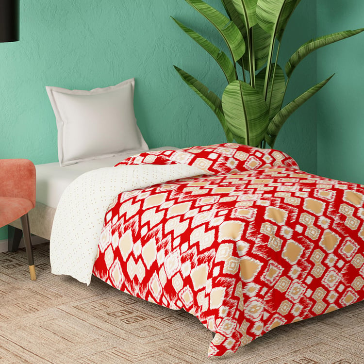 PORTICO Marvella Red Printed Cotton Single Comforter - 152x220cm