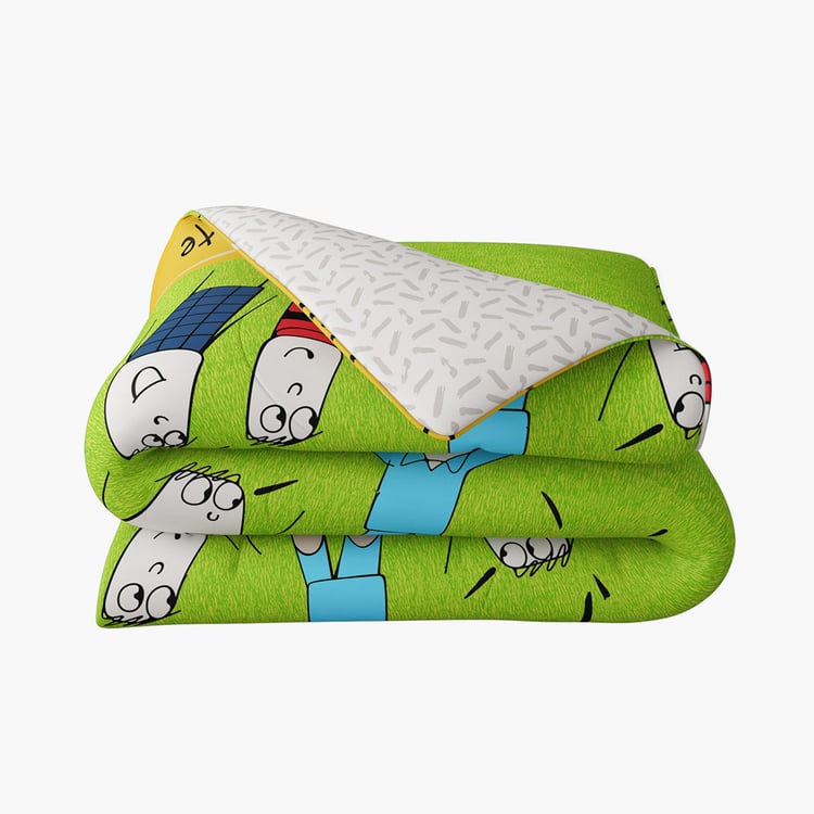 PORTICO Happiness Green Printed Cotton Single Bed Comforter - 152x220cm