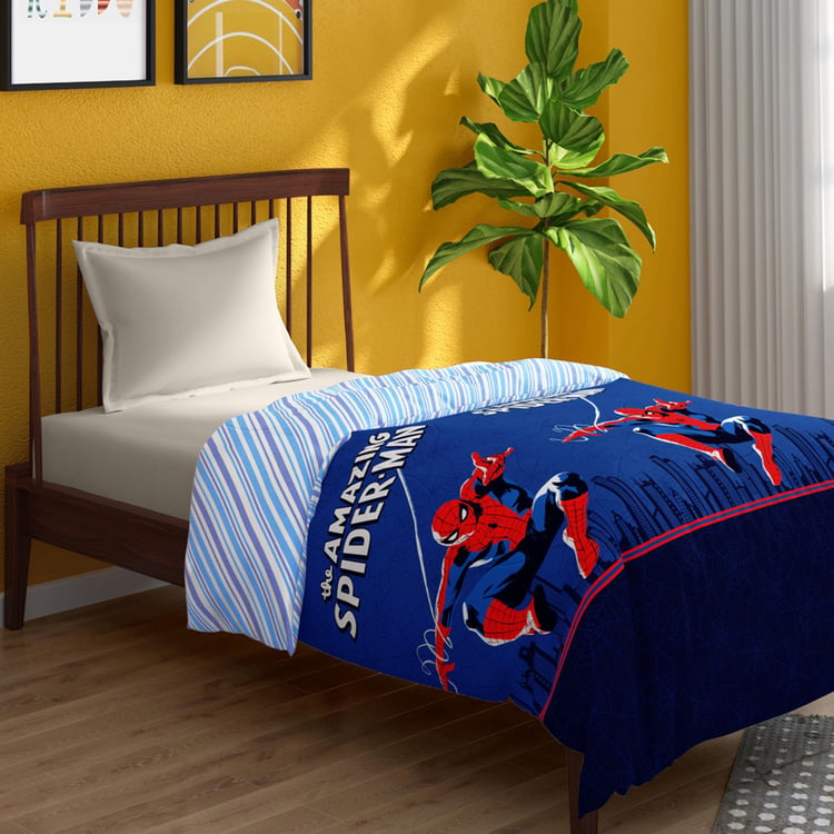 PORTICO License Blue Printed Cotton Single Comforter - 152x220cm