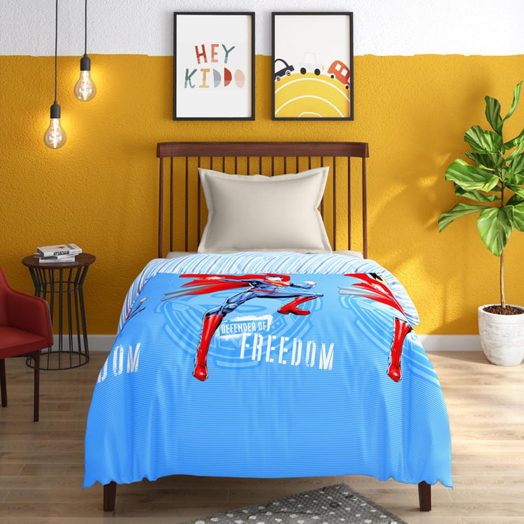 PORTICO License Blue Spiderman Print Cotton Single Comforter - 152x220cm